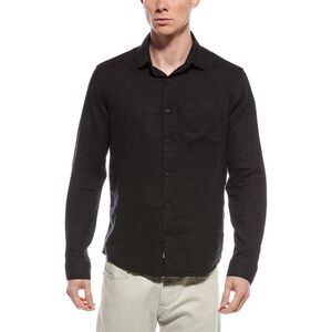 Mr. Swim Mens Mr.Swim Linen-Blend Shirt, Black